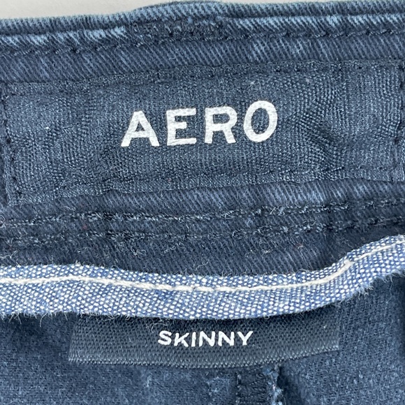 Aero Chino Pants Womens 28/30 Skinny Blue Flat Front - Picture 10 of 10